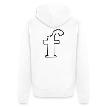 Kleinbuchstabe f handgezeichnet - Unisex Premium Bio Zip Hoodie - Weiß - Hinten - Thijin (182cm)