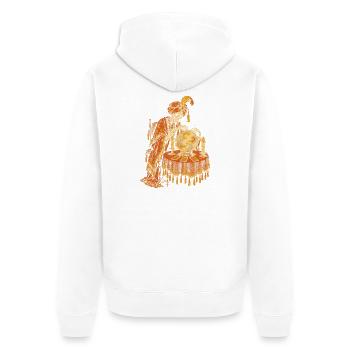 Die Skelett-Wahrsagerin mit der Kristallkugel - Unisex Premium Bio Zip Hoodie - Weiß - Hinten - Thijin (182cm)