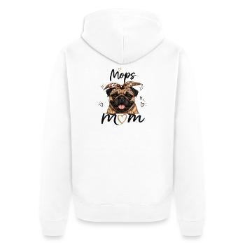 Pug Mom – Gift for Pug Lovers - Unisex Premium Organic Zip Hoodie - white - Back - Thijin (182cm)