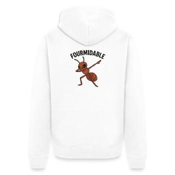 Fourmidable Dab Ant - Unisex Premium Organic Zip Hoodie - white - Back - Thijin (182cm)