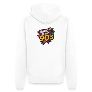 Retro 90s Style Key Art - Unisex Premium Bio Zip Hoodie - Weiß - Hinten - Thijin (182cm)