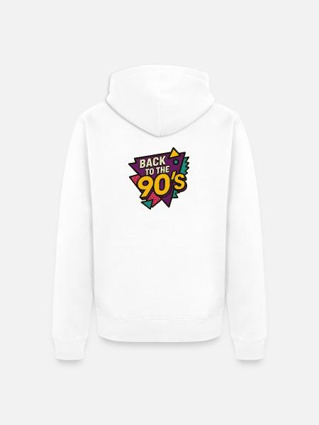 Retro 90s Style Key Art - Unisex Premium Organic Zip Hoodie - white