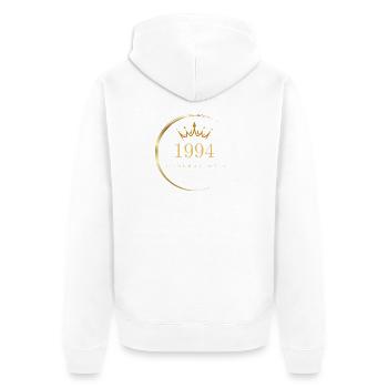 Generation Y Baujahr 1994 - Unisex Premium Bio Zip Hoodie - Weiß - Hinten - Thijin (182cm)