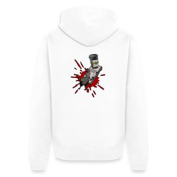 RAT TRAMP - Unisex Premium Bio Zip Hoodie - Weiß - Hinten - Thijin (182cm)