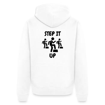 Aerobics Aerobic Sport Fitness Geschenk Frauen - Unisex Premium Bio Zip Hoodie - Weiß - Hinten - Thijin (182cm)