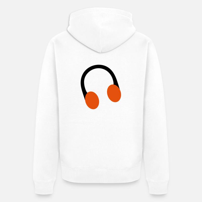 casque rétro sur l'oreille - Veste à capuche bio Premium Unisexe - blanc