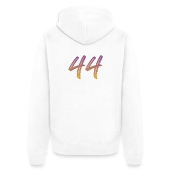 44 - Unisex Premium Bio Zip Hoodie - Weiß - Hinten - Thijin (182cm)