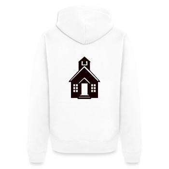 Chapel - Unisex Premium Organic Zip Hoodie - white - Back - Thijin (182cm)