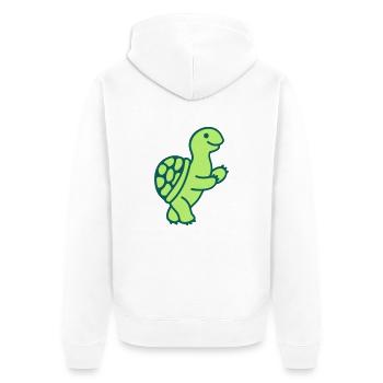 Schildkröte 2 - Unisex Premium Bio Zip Hoodie - Weiß - Hinten - Thijin (182cm)