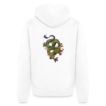 DRAGON BY cs - Veste à capuche bio Premium Unisexe - blanc - Dos - Thijin (182cm)
