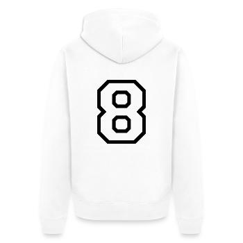 THE NUMBER EIGHT-8 - Veste à capuche bio Premium Unisexe - blanc - Dos - Thijin (182cm)