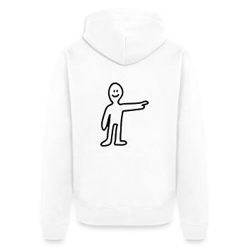 Zeigen - Line - Unisex Premium Bio Zip Hoodie - Weiß - Hinten - Thijin (182cm)