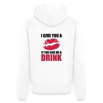 I Give You A kiss - Unisex Premium Bio Zip Hoodie - Weiß - Hinten - Thijin (182cm)