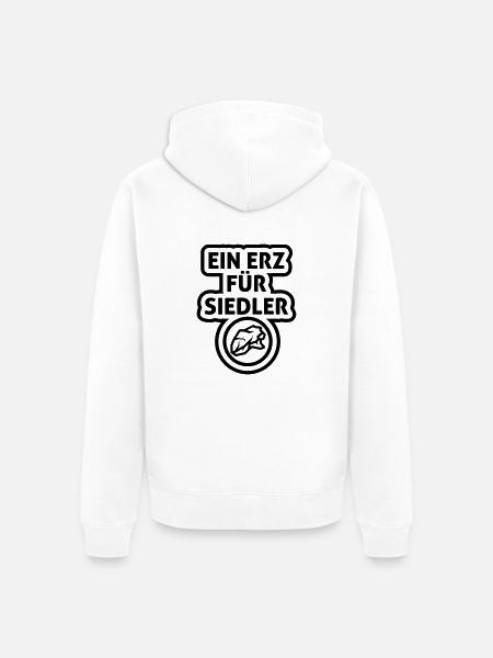 Ein Erz für Siedler - Unisex Premium Bio Zip Hoodie - Weiß