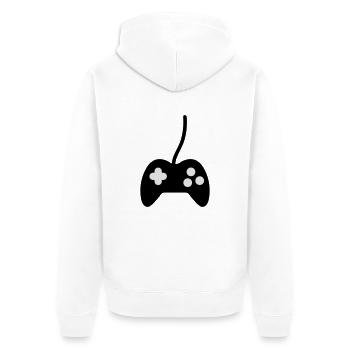 games_f2 - Unisex Premium Organic Zip Hoodie - white - Back - Thijin (182cm)