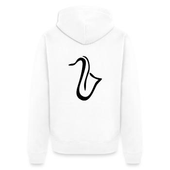 Saxophones - Veste à capuche bio Premium Unisexe - blanc - Dos - Thijin (182cm)