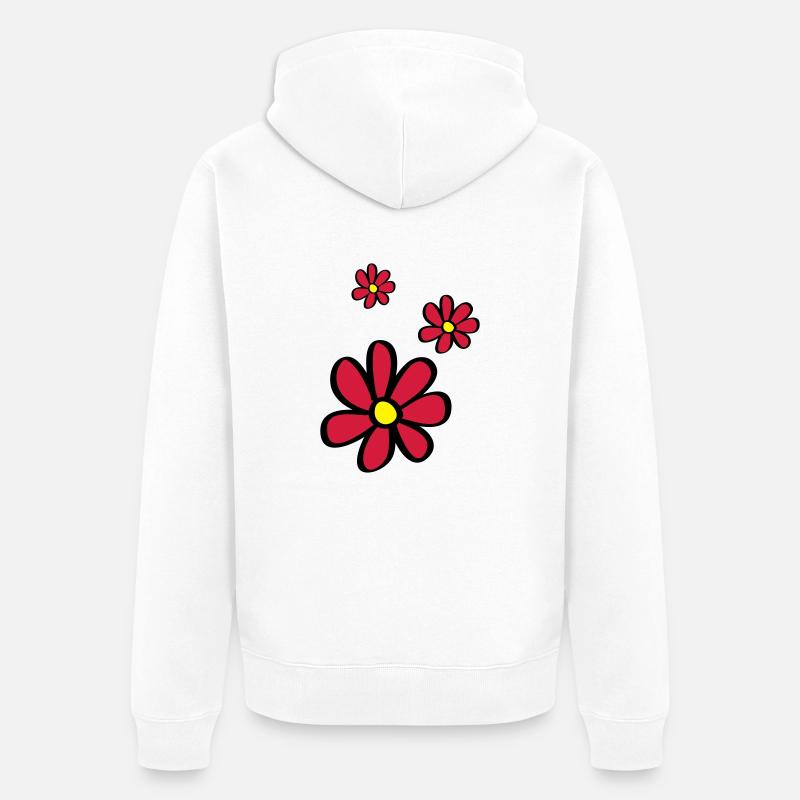 Fleurs - Veste à capuche bio Premium Unisexe - blanc