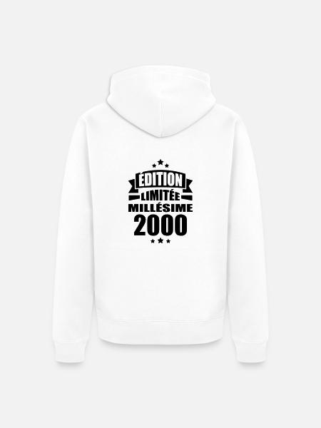 édition limitée millésime 2000 - Veste à capuche bio Premium Unisexe - blanc