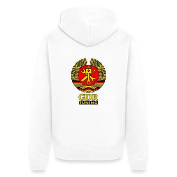 GDR Tuning Coat of Arms 3c - Unisex Premium Organic Zip Hoodie - white - Back - Thijin (182cm)