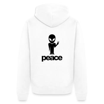 alien_peace_symbol_f1 - Veste à capuche bio Premium Unisexe - blanc - Dos - Thijin (182cm)