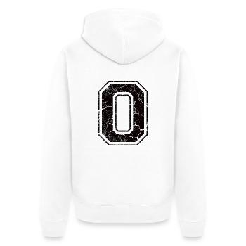 Letter O in the grunge look - Veste à capuche bio Premium Unisexe - blanc - Dos - Thijin (182cm)
