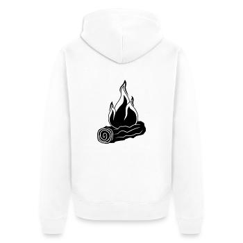 stamm ast holz wald baum holzscheid waldbrand bran - Unisex Premium Bio Zip Hoodie - Weiß - Hinten - Thijin (182cm)