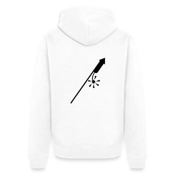 feuerwerk_f1 - Unisex Premium Bio Zip Hoodie - Weiß - Hinten - Thijin (182cm)