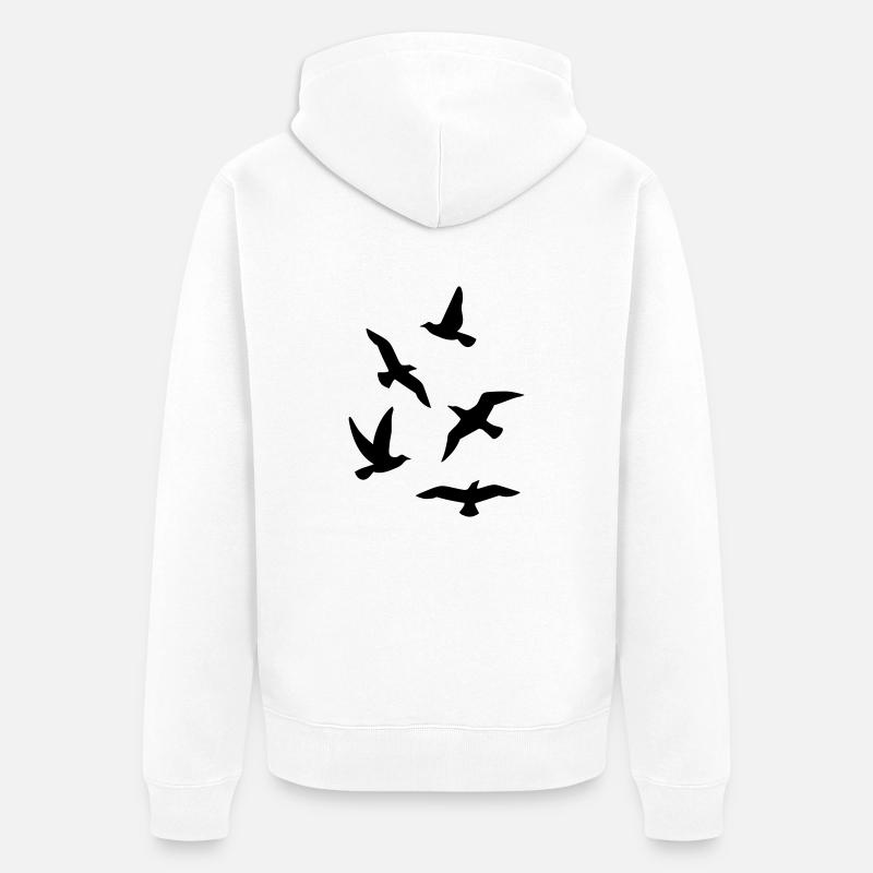 Oiseaux - Veste à capuche bio Premium Unisexe - blanc