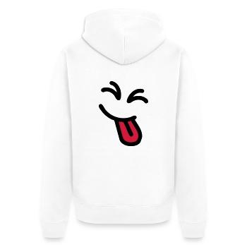 Cheeky Face - Unisex Premium Bio Zip Hoodie - Weiß - Hinten - Thijin (182cm)