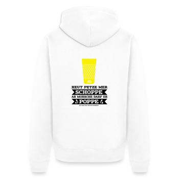 JGA hessisch Frankfurt Apfelwein Crew - Unisex Premium Bio Zip Hoodie - Weiß - Hinten - Thijin (182cm)
