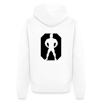 Super Hero Design - Unisex Premium Organic Zip Hoodie - white - Back - Thijin (182cm)