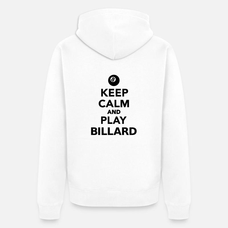 Billard - Unisex Premium Bio Zip Hoodie - Weiß