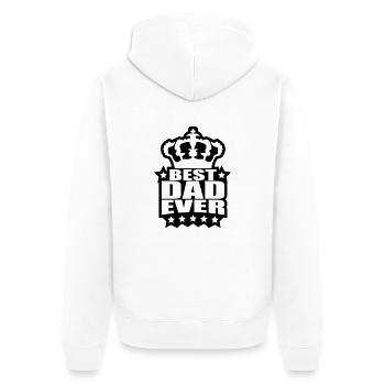 Best Dad Ever King Logo - Unisex Premium Organic Zip Hoodie - white - Back - Thijin (182cm)