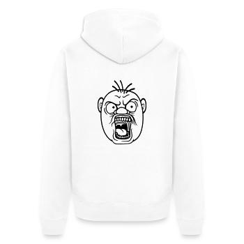 schreien mann boese bruellen wuetend sauer veraerg - Unisex Premium Bio Zip Hoodie - Weiß - Hinten - Thijin (182cm)