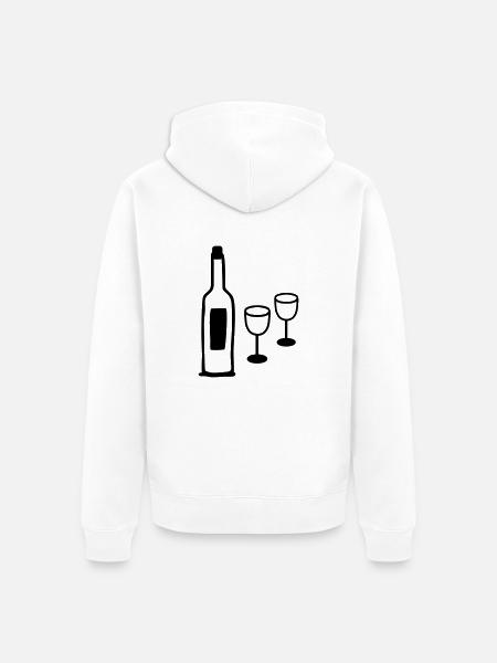 Wein & Weinglaeser - Unisex Premium Bio Zip Hoodie - Weiß