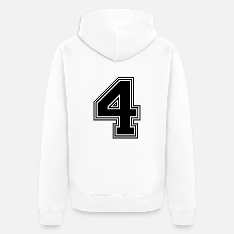 4_Nummer_4_(s31) - Unisex Premium Bio Zip Hoodie - Weiß