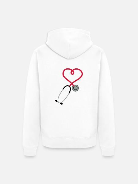stethoscope_sp7 - Unisex Premium Organic Zip Hoodie - white