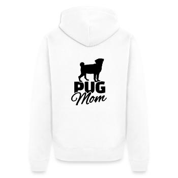 Pug Mom - Unisex Premium Organic Zip Hoodie - white - Back - Thijin (182cm)