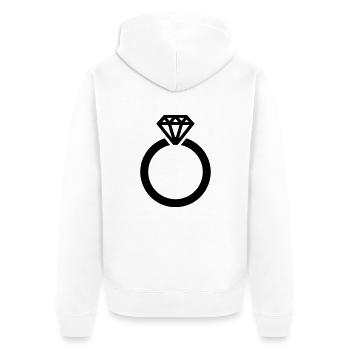 Ring - Unisex Premium Bio Zip Hoodie - Weiß - Hinten - Thijin (182cm)