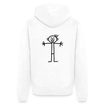 Stickmen open arms - Unisex Premium Organic Zip Hoodie - white - Back - Thijin (182cm)