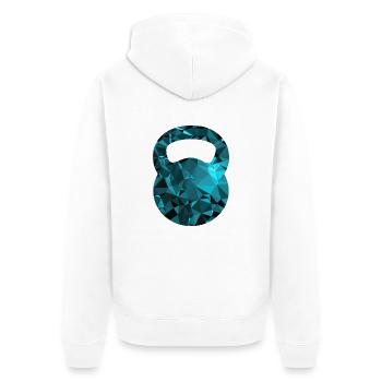 Kettlebell (Low Poly) - Veste à capuche bio Premium Unisexe - blanc - Dos - Thijin (182cm)