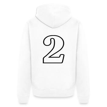 2 - Unisex Premium Bio Zip Hoodie - Weiß - Hinten - Thijin (182cm)