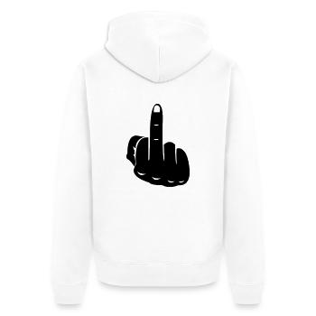 fuck_1 - Unisex Premium Bio Zip Hoodie - Weiß - Hinten - Thijin (182cm)