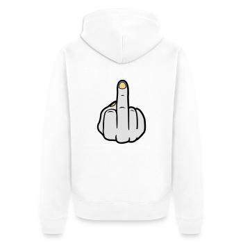 mittelfinger_colors - Unisex Premium Bio Zip Hoodie - Weiß - Hinten - Thijin (182cm)