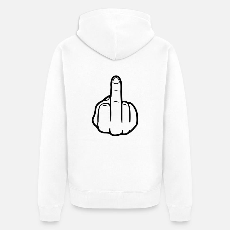 mittelfinger_black - Veste à capuche bio Premium Unisexe - blanc