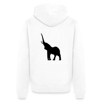 Elephant - Elefant - Unisex Premium Bio Zip Hoodie - Weiß - Hinten - Thijin (182cm)