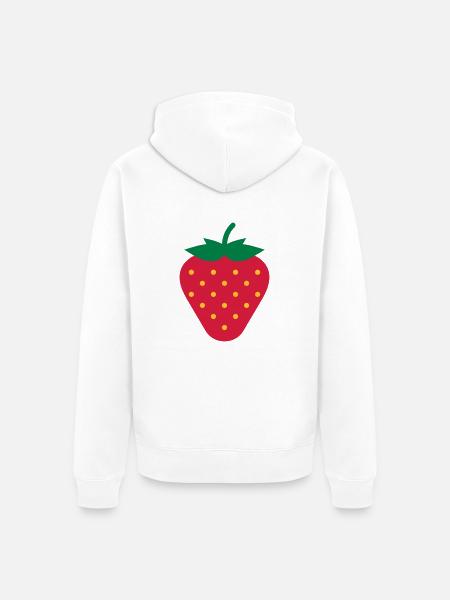 Strawberry / Fraise / Fresa / Erdbeere - Unisex Premium Organic Zip Hoodie - white