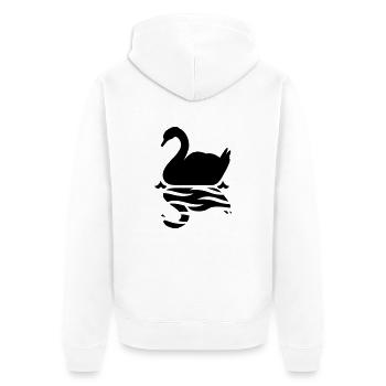 swan - Unisex Premium Organic Zip Hoodie - white - Back - Thijin (182cm)