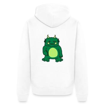 mignon oger doux Ork troll monstre bizarre drôle p - Veste à capuche bio Premium Unisexe - blanc - Dos - Thijin (182cm)