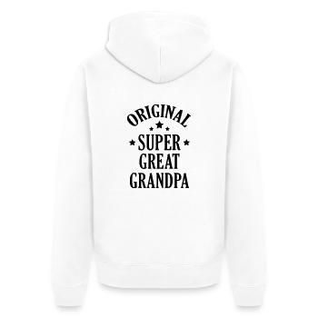 Papy Papi Grand-Père Retraite famille - Veste à capuche bio Premium Unisexe - blanc - Dos - Thijin (182cm)